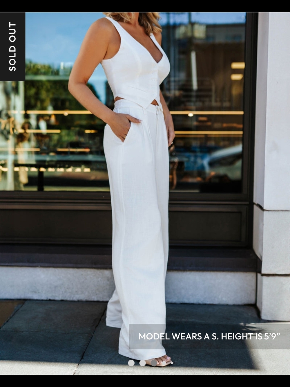 Vici White High-Waistrd  Wide Leg Pants ✨️NWT✨️
